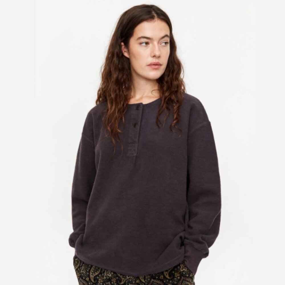 Girls of Dust Papillon Organic Cotton Fleece Sweatshirt Black Size XS NWT